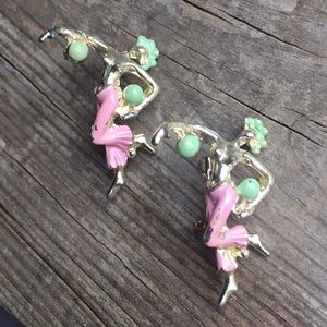 vintage 1950's enamel dancer scatter pins